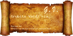 Grubits Valéria névjegykártya