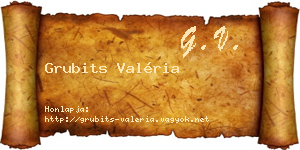 Grubits Valéria névjegykártya